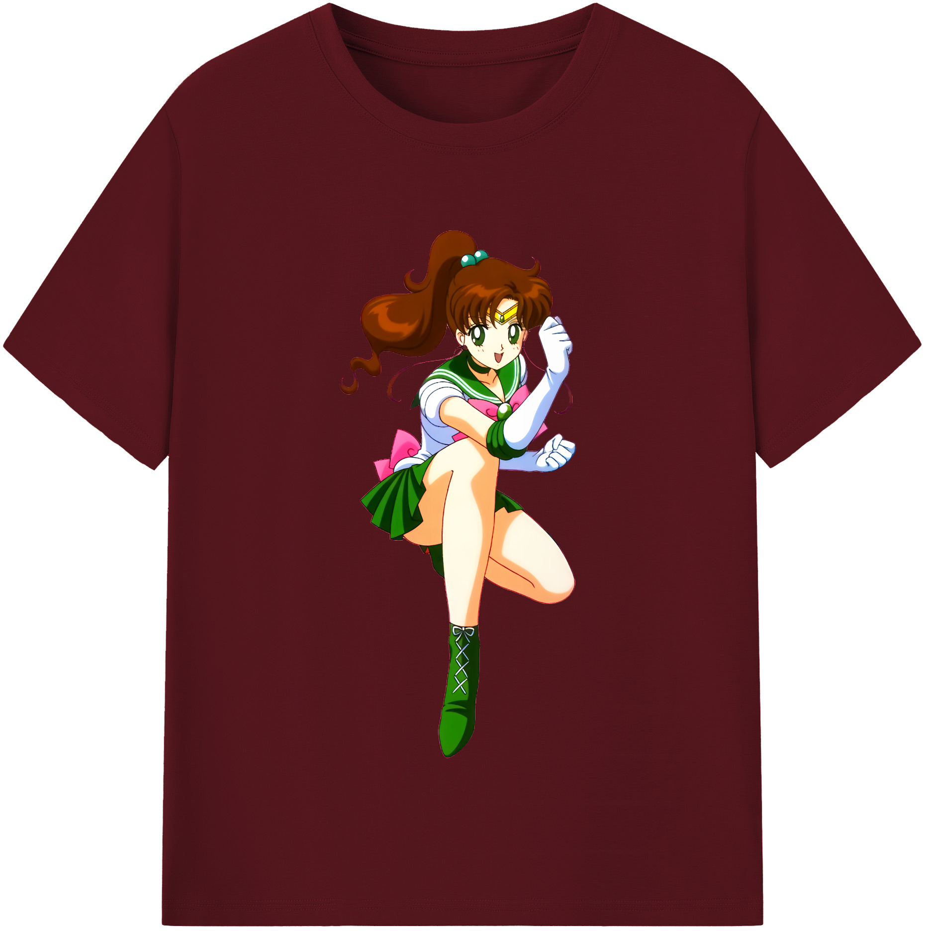 （画像用） 美少女戦士セーラームーン 木野 まこと きの まこと Sailor Moon Kino Makoto （セーラージュピター；Sailor Jupiter） 綿100％半袖Tシャツ（フロントプリント）